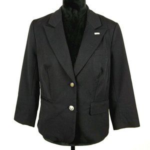 Anthropologie Ett Twa Size 10/Medium Black Wool Blazer/Jacket - missing button